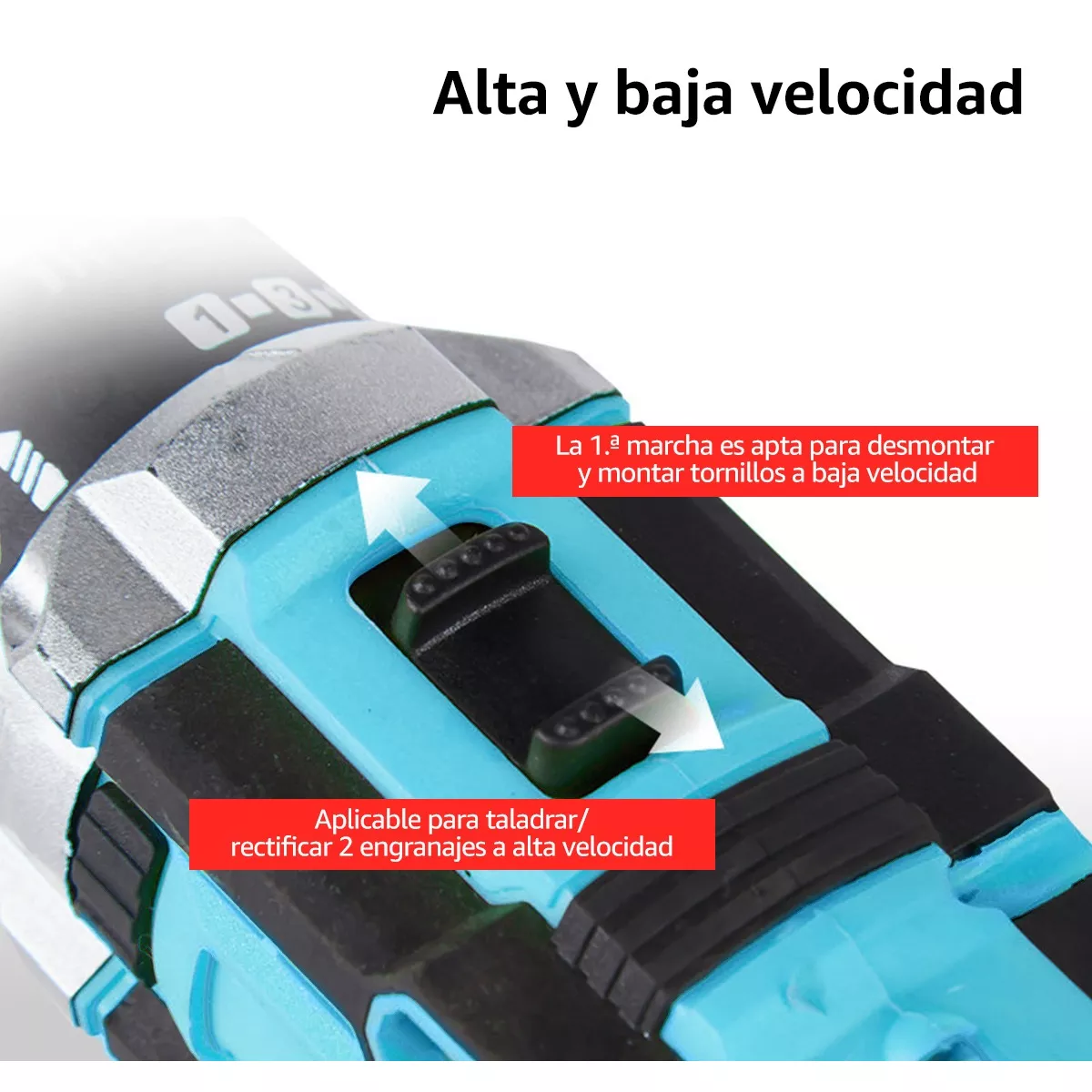 Destornillador Inalambrico Taladro Con 2 Batería Azul