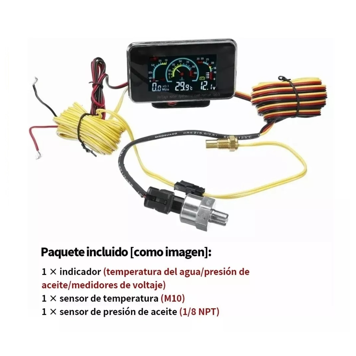Medidor De Voltaje, Presión De Aceite, Temperatura De Agua