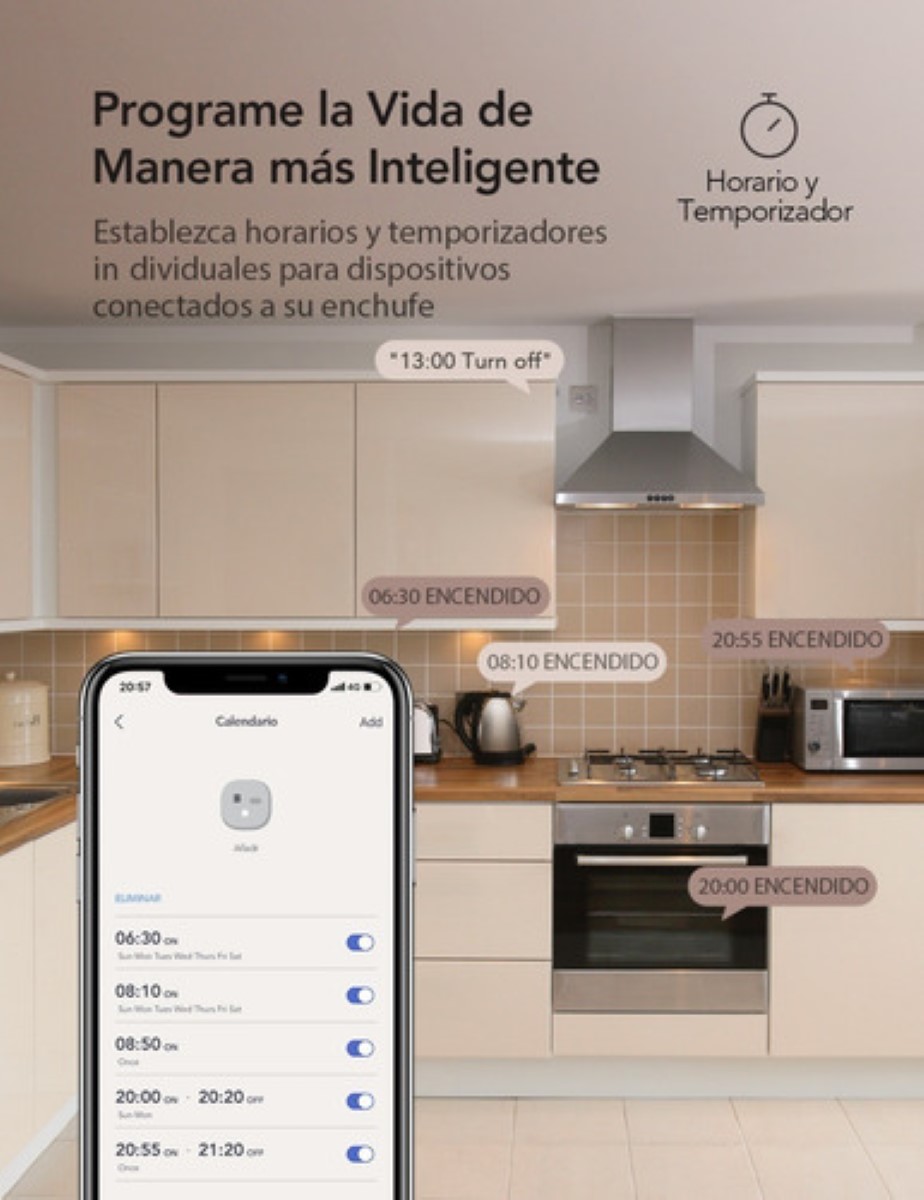Enchufes Inteligentes Wifi Mini Smart Plug 4 Uds Blanco
