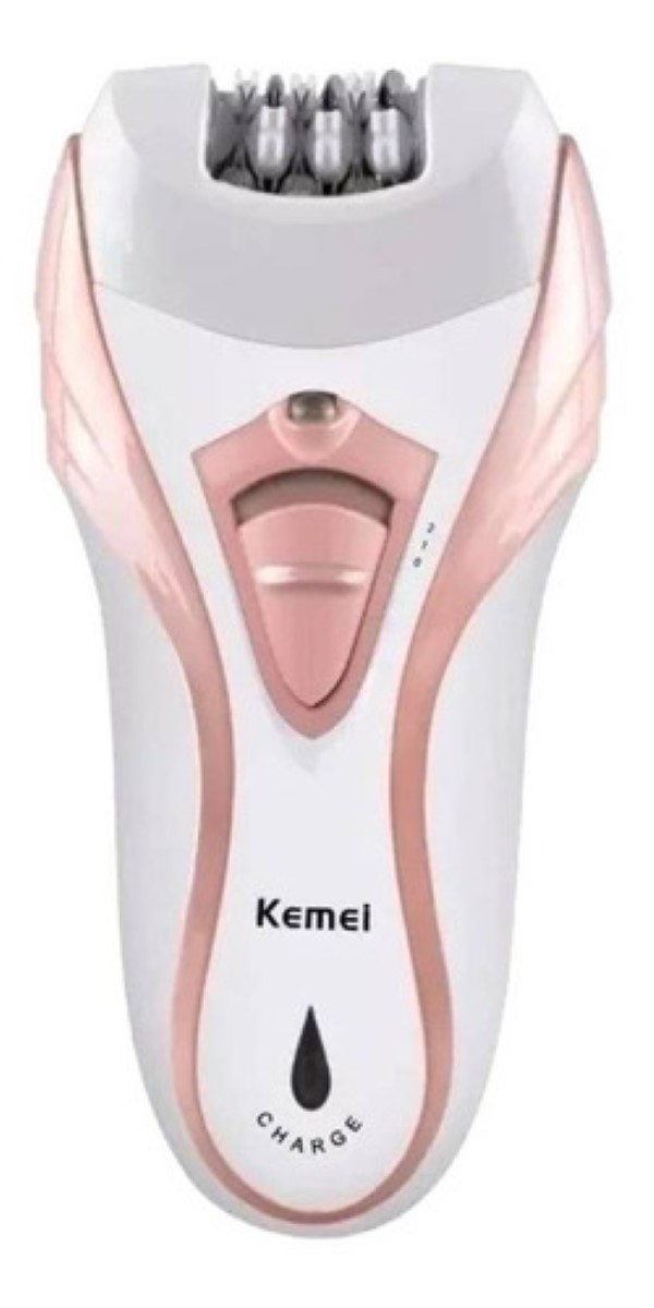 Depiladora eléctrica inalámbrica color blanco y rosa 110V/220V
