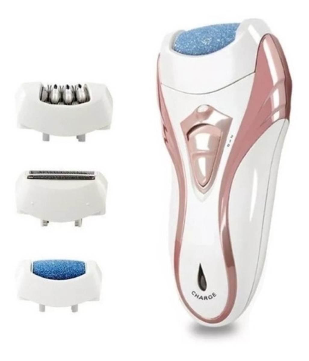 Depiladora eléctrica inalámbrica color blanco y rosa 110V/220V