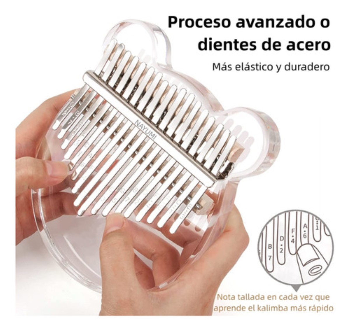 17 Teclas Kalimba Instrumento Musical Piano De Pulgar Transparente