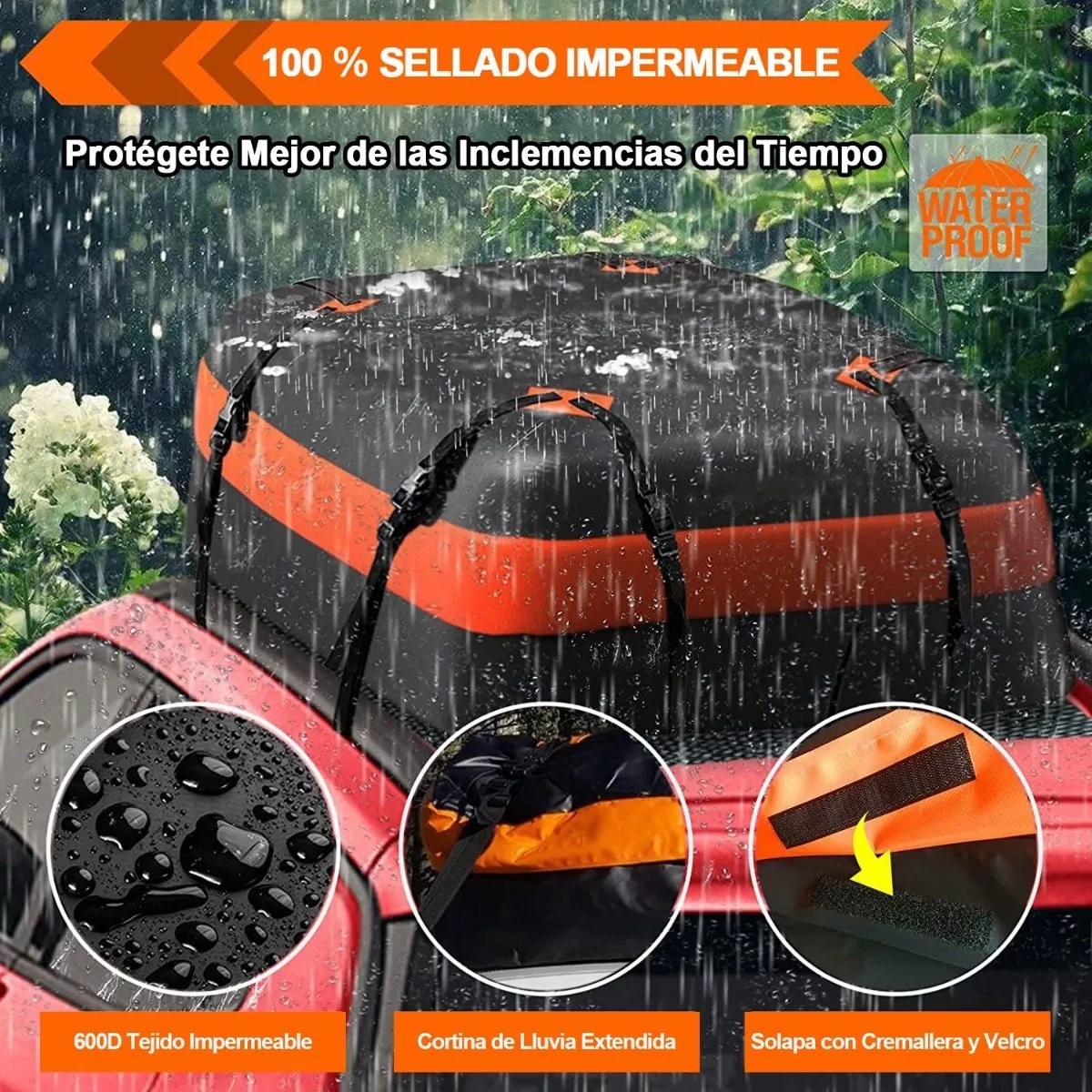 Bolsa De Portaequipaje Impermeable Para Techo De Automóvil