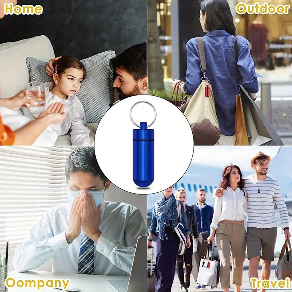 Llavero pastillero 4 llaveros para pildoras