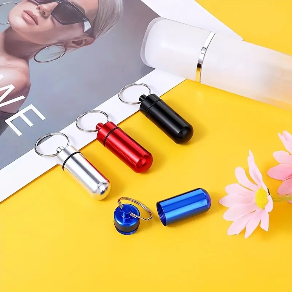 Llavero pastillero 4 llaveros para pildoras