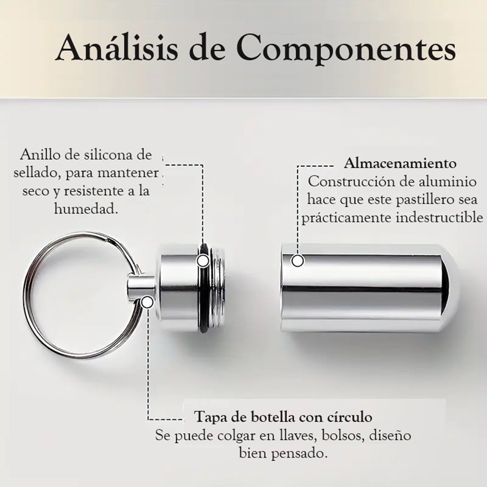 Llavero pastillero 4 llaveros para pildoras
