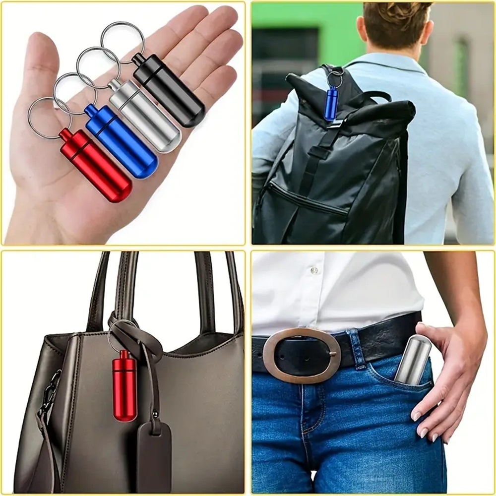 Llavero pastillero 4 llaveros para pildoras