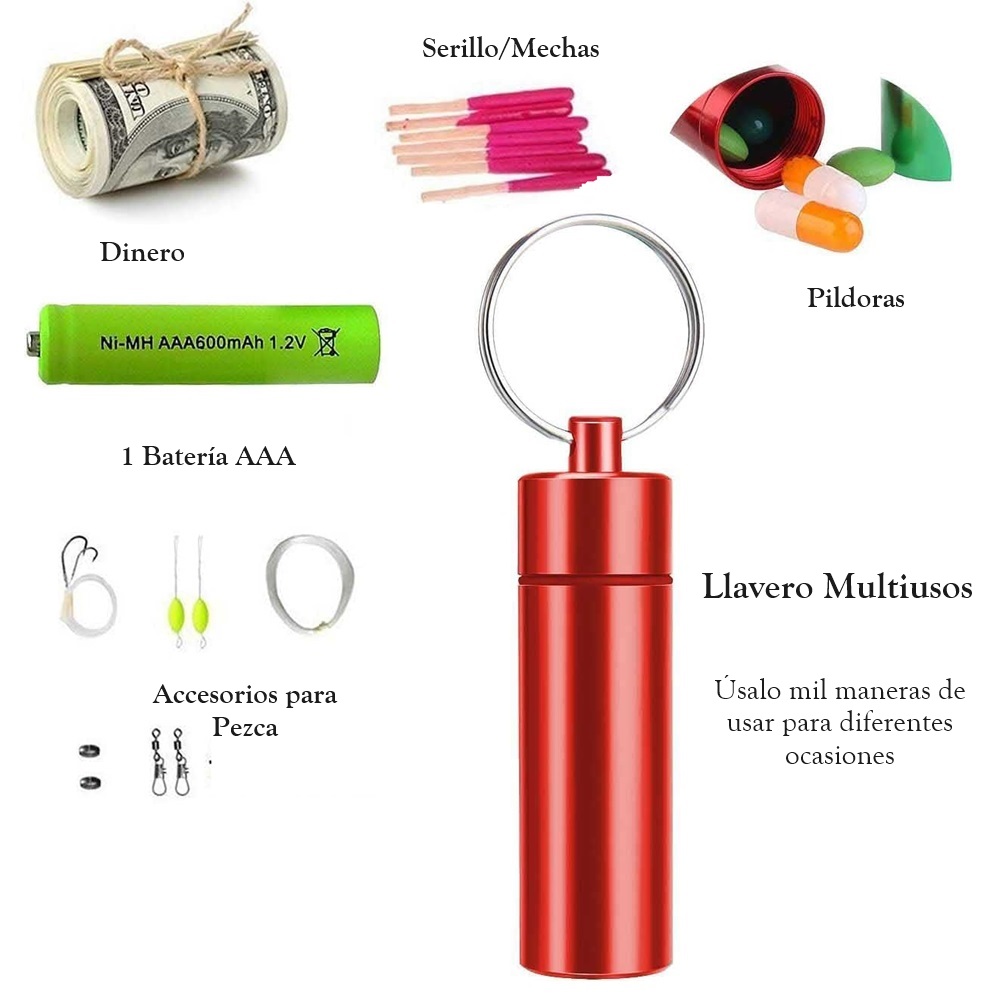 Llavero pastillero 4 llaveros para pildoras