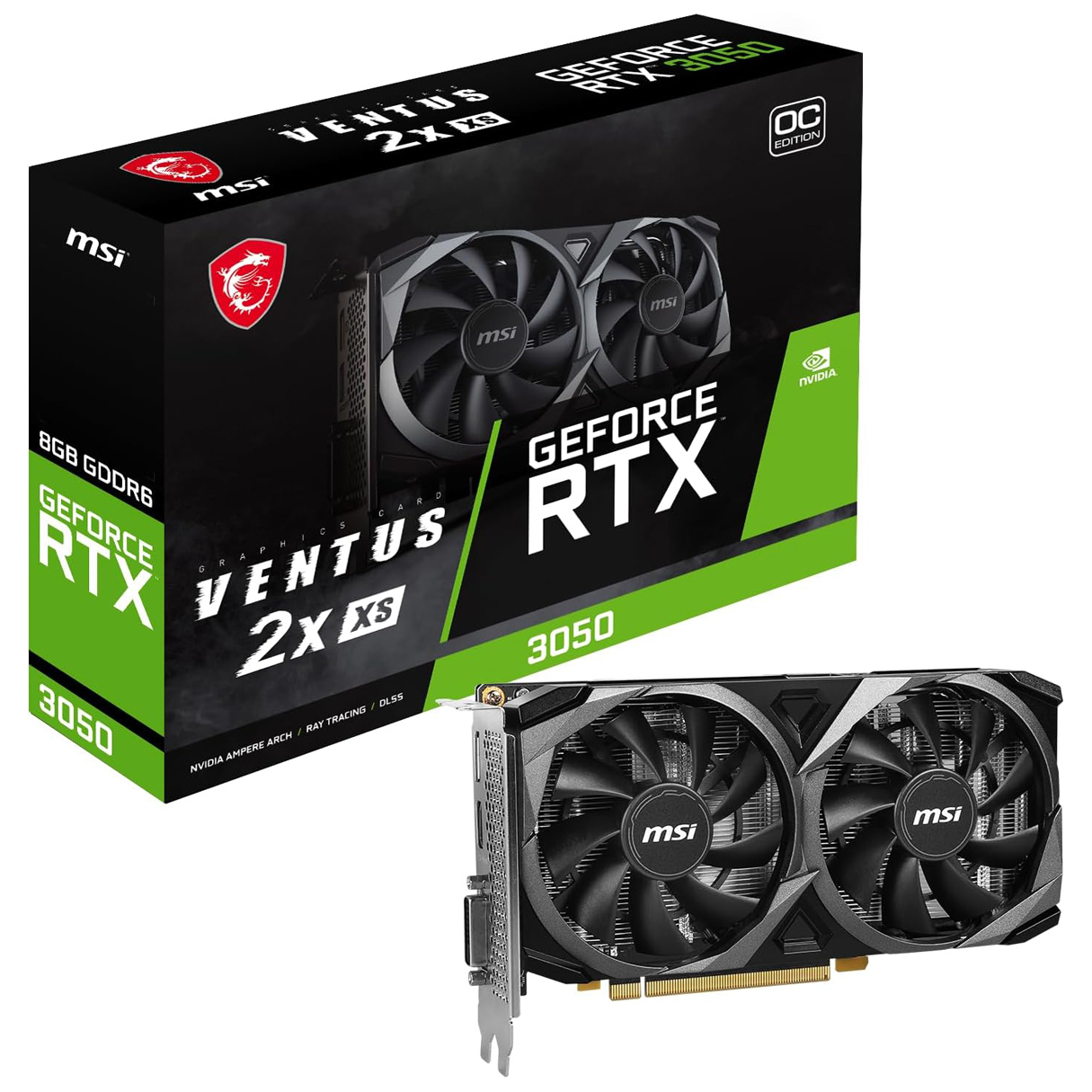 Tarjeta de Video MSI GeForce RTX 3050 VENTUS 2X XS OC 8GB GDDR6 