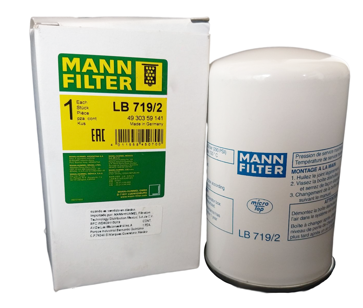 Lb719/2 Filtro Separador Aire Aceite Lb 719/2 P783486