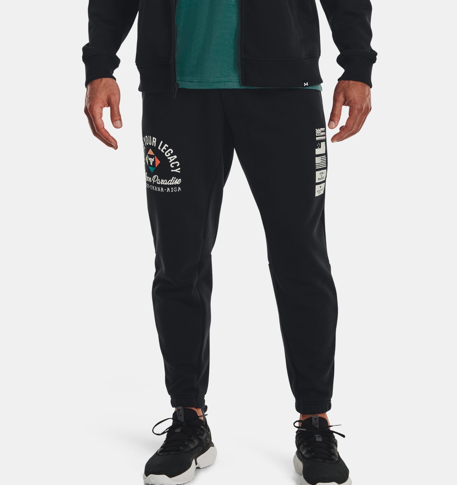 Pants Under Armour Project Rock Heavyweight Terry Hombre Entrenamiento