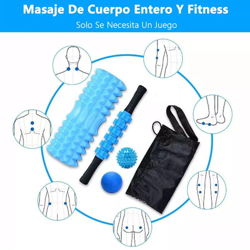 Rodillo De Espuma Para Yoga Pilates, Juego De Masaje 4 En 1