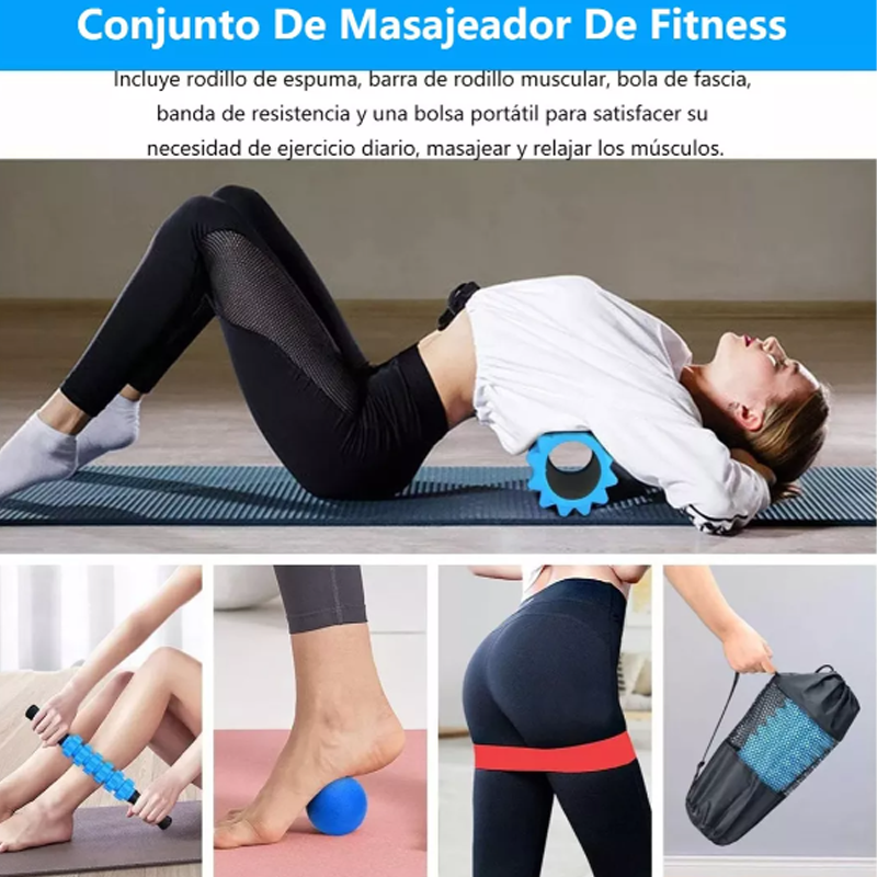 Rodillo De Espuma Para Yoga Pilates, Juego De Masaje 4 En 1