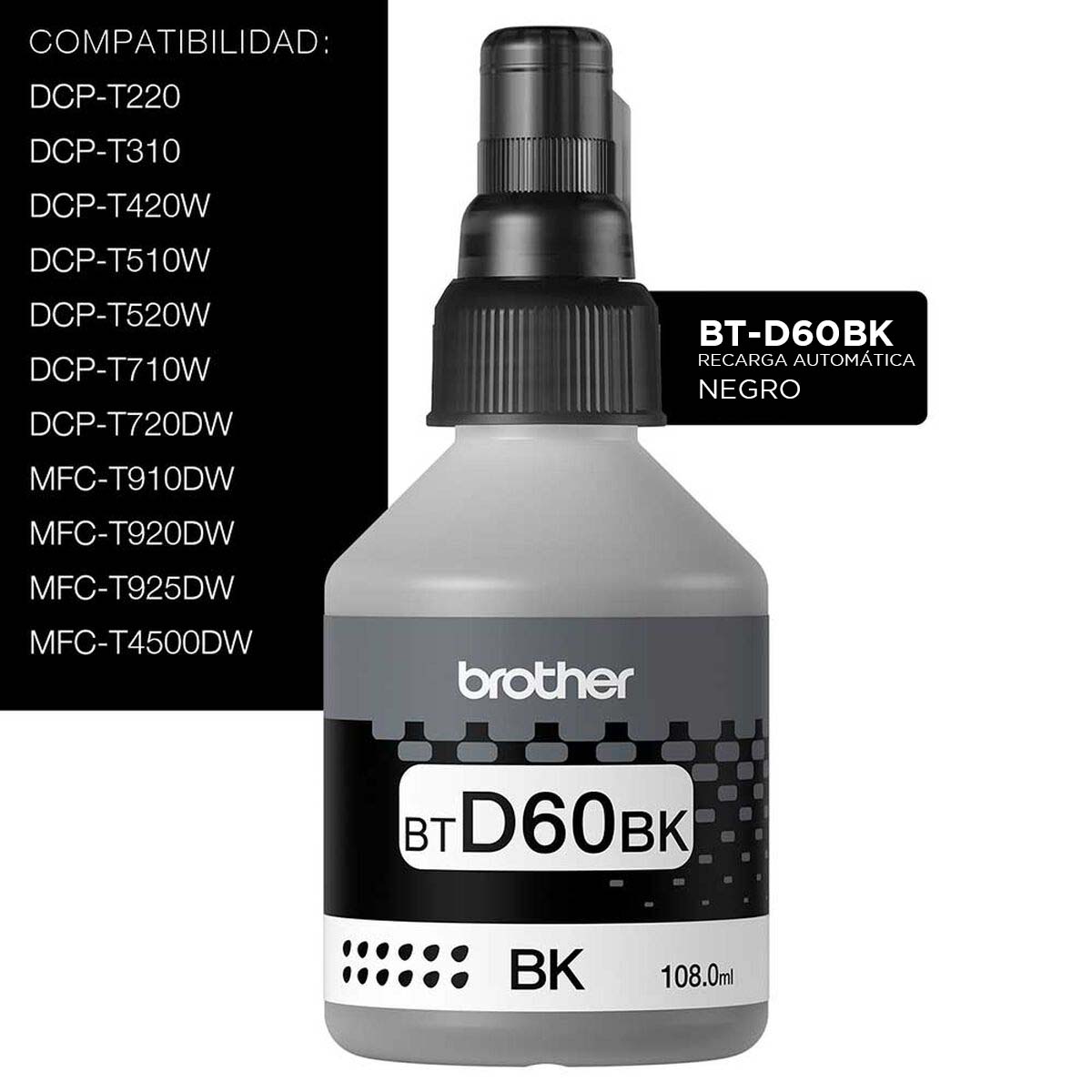 Tinta Original Brother Btd 60bk Para Brother T310,t510,t710