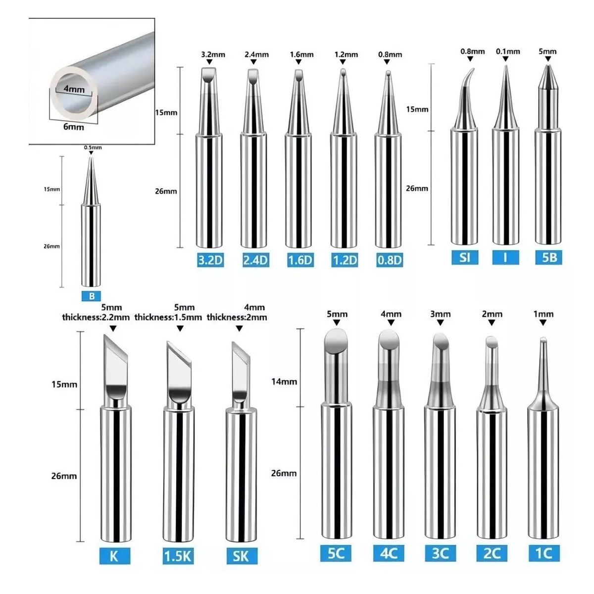 Kit 17 Puntas Cautín Repuesto Profesional 