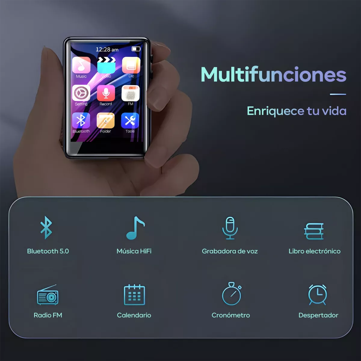 Reproductor De Musica Mp3mp4 32g Bluetooth Con Pantalla Táctil