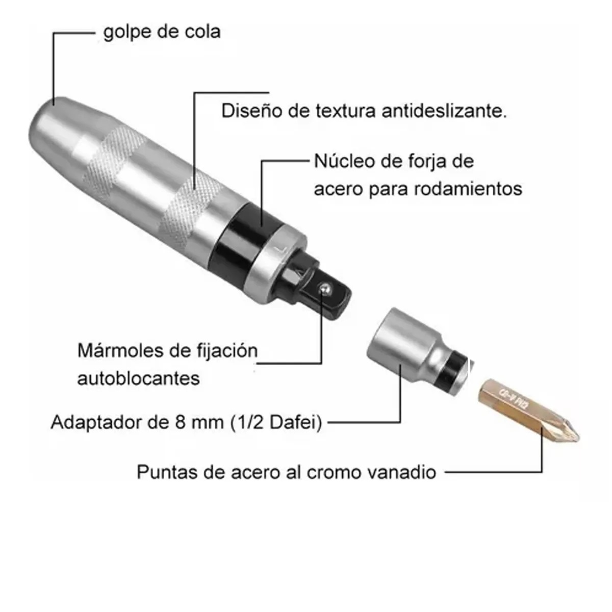 Juego De Desarmador De Impacto Con 12 Puntas