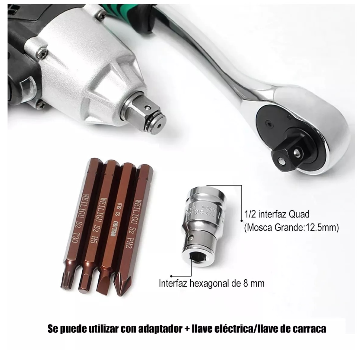 Juego De Desarmador De Impacto Con 12 Puntas