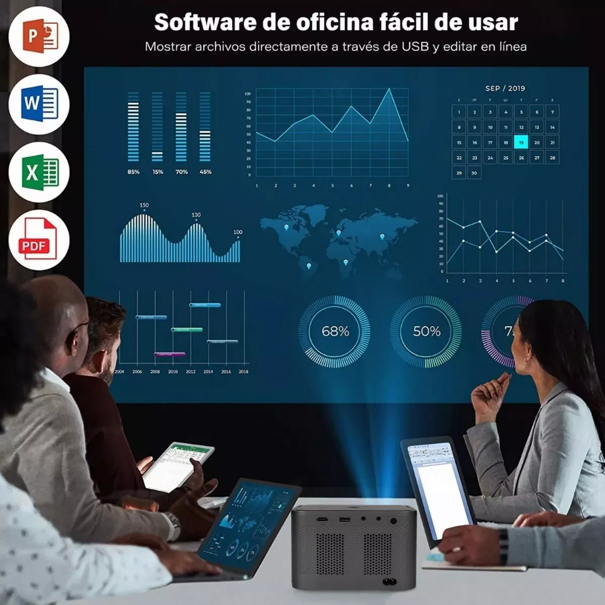 4k Proyector Portatil Profesional Con Wifi Bluetooth 9000lm