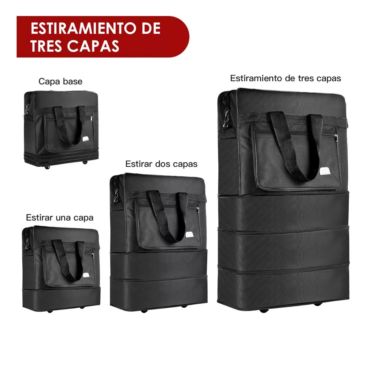 Mochila Deportiva Para Hombre Mujer Y Maleta De Viaje Negro