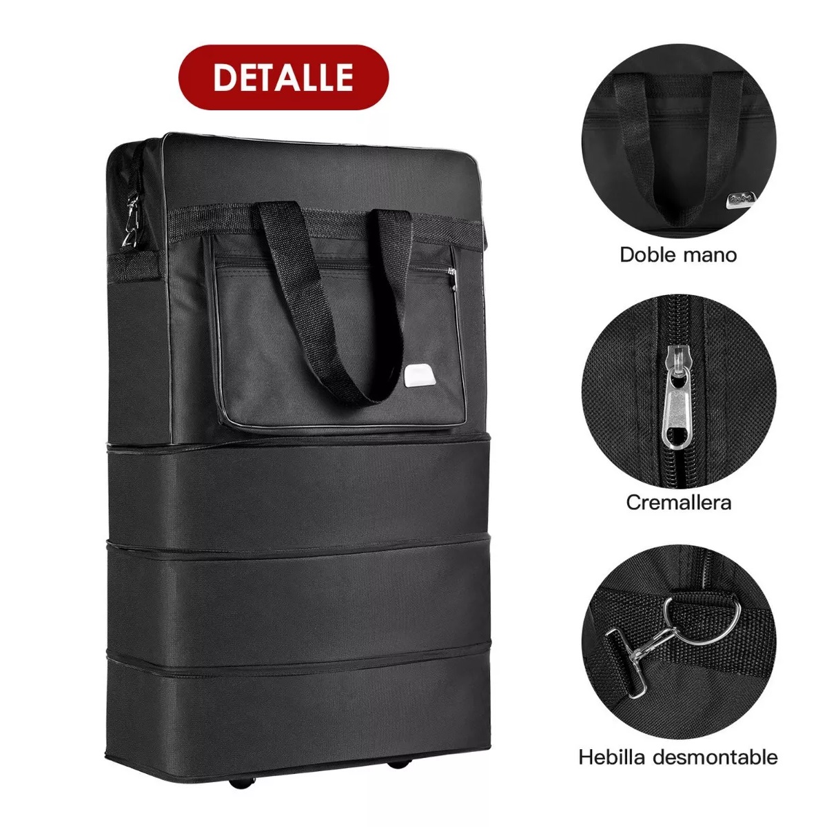 Mochila Deportiva Para Hombre Mujer Y Maleta De Viaje Negro
