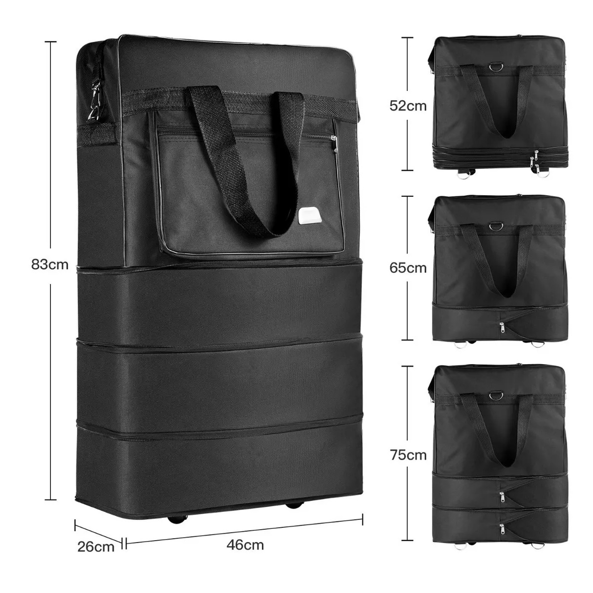 Mochila Deportiva Para Hombre Mujer Y Maleta De Viaje Negro