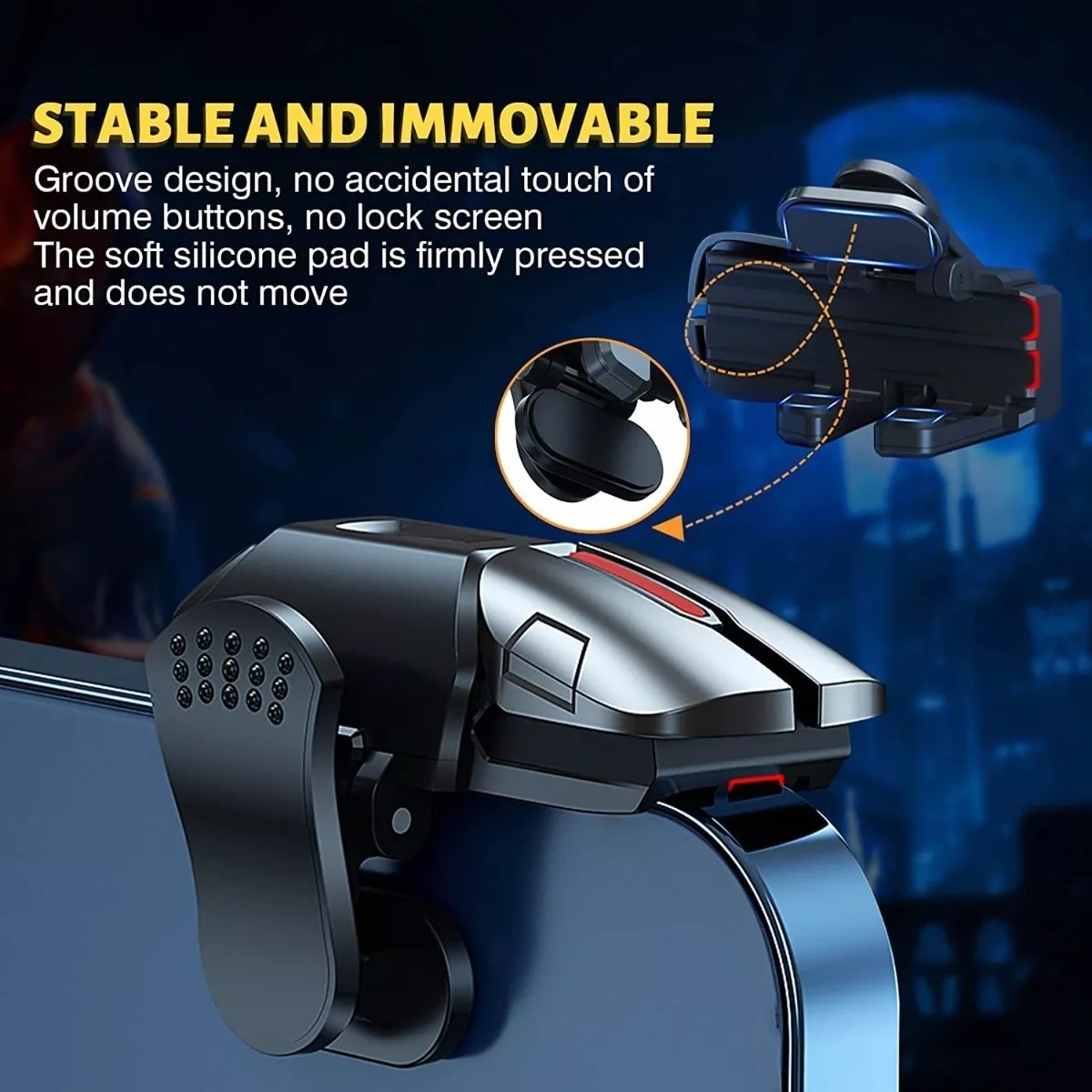 Kit Gatillos Celular Sarafox F6 Con 4 Botones + Dedales Gamer