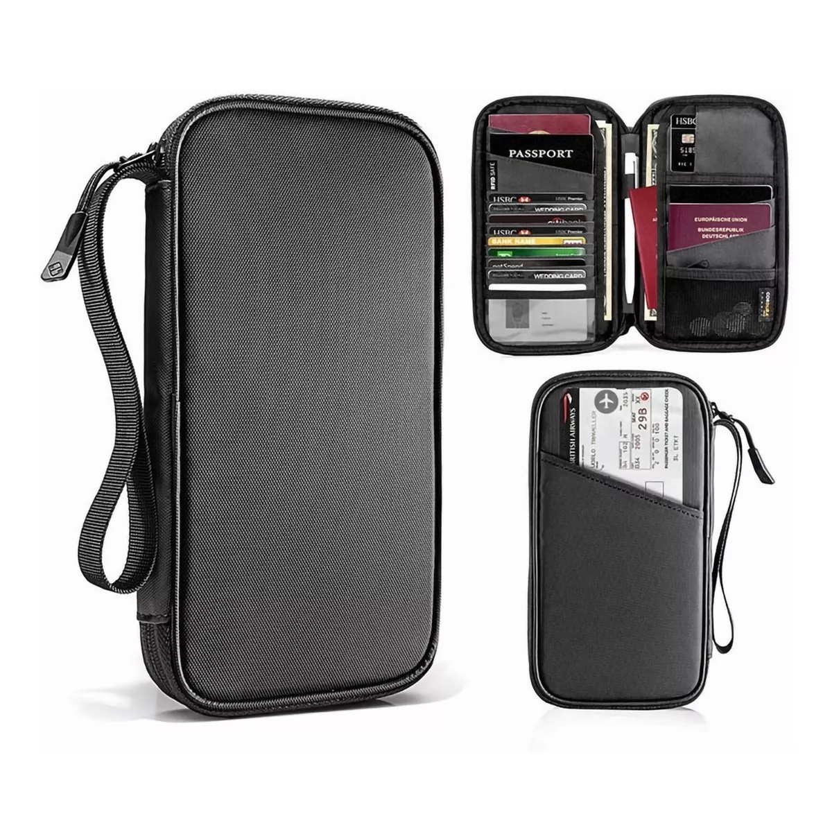 Cartera Impermeable Con Protección Para Viaje Negro