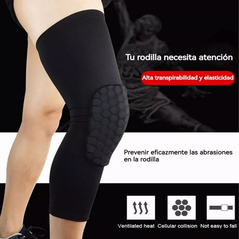 Par Rodilleras Basketball Panel De Abeja Ajustables Negro