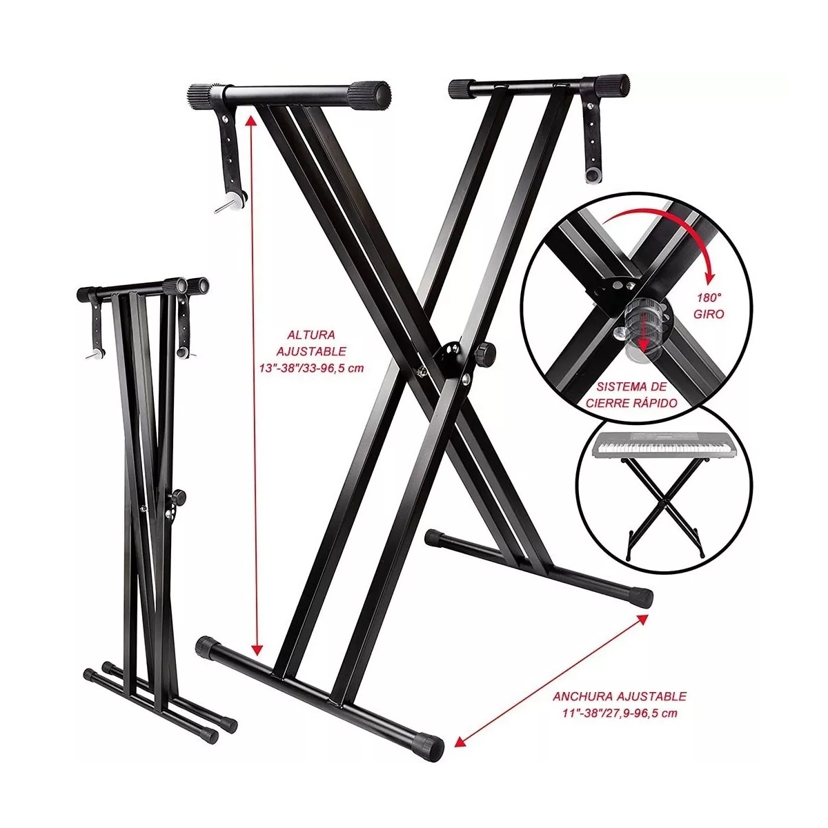 Soporte Ajustable Profesional X Base Para Teclado Plegable