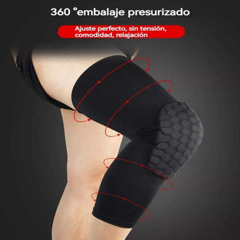 Par Rodilleras Basketball Panel De Abeja Ajustables Negro