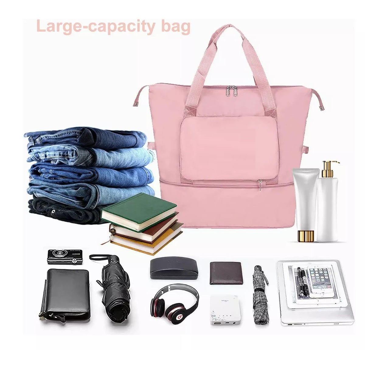 Maleta Mochila Deportiva Bolsas De Viaje Fitness Gimnasio Rosa