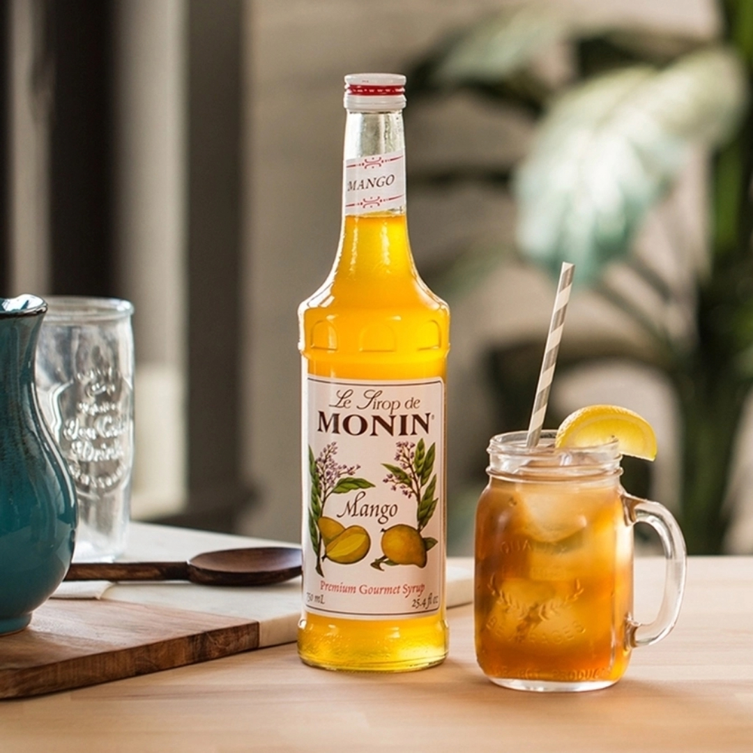 Monin Jarabe de Mango en botella de Vidrio de 750 ml.