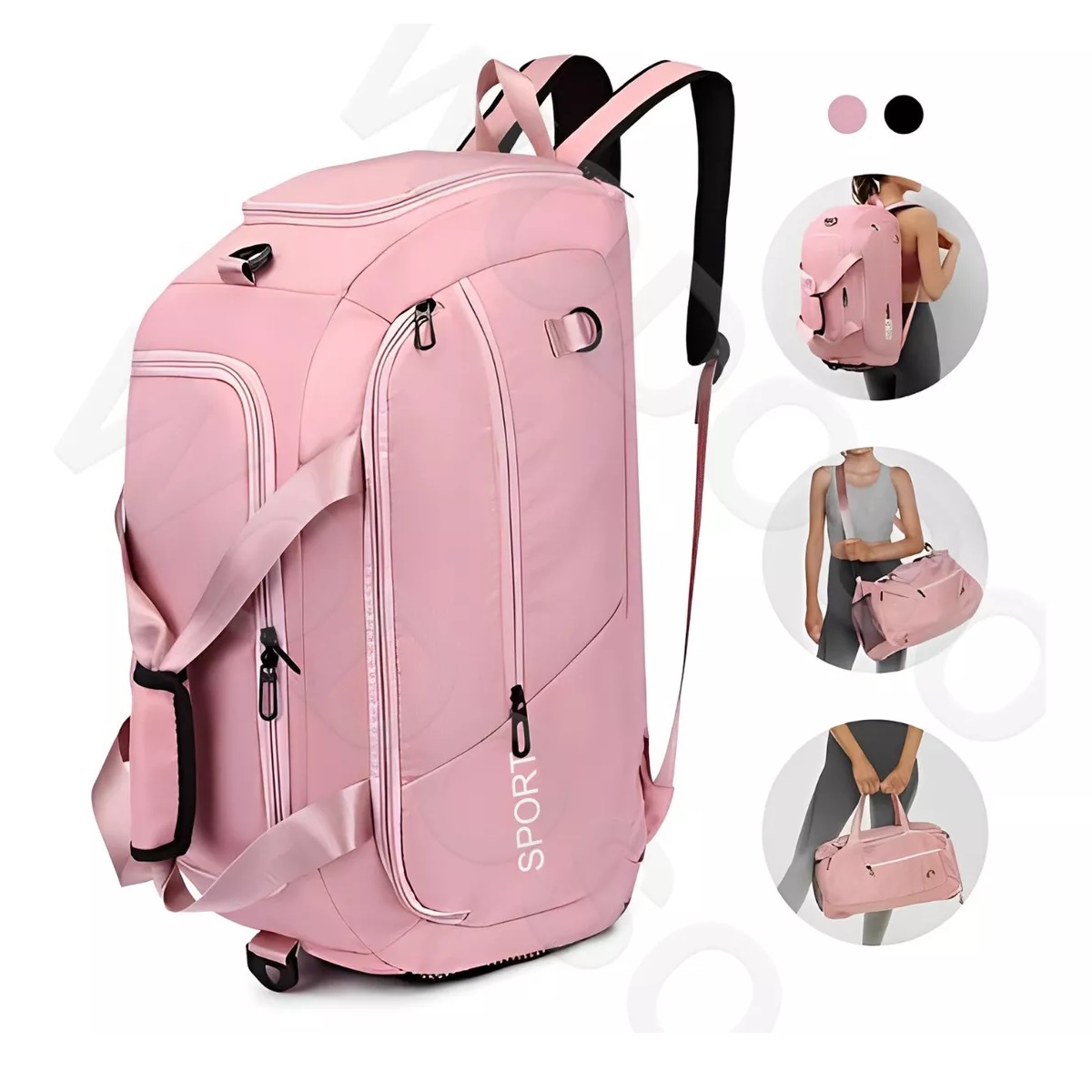 3en1 Mochila De Viaje Mujer Maletas Deportivas Bolsa De Gym Rosa