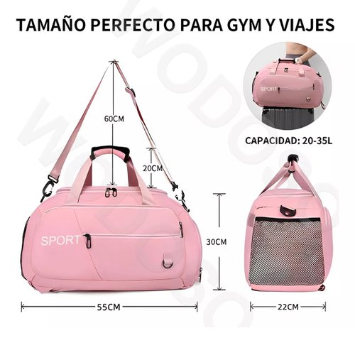 Productella Bolsa de deporte para mujer, mochila gym rosa, macuto de viaje  con compartimento para zapatos y bolsillo impermeable