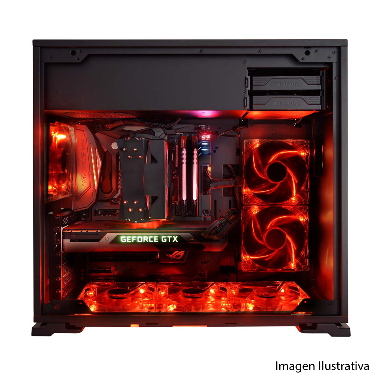 Gabinete Gamer IN WIN 101 BLACK ATX Media Torre Cristal Templado Negro 