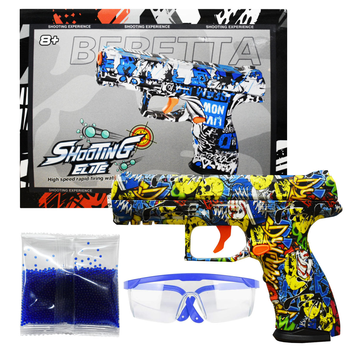 Pistola Beretta de Hidrogel Lanzador Automatico De Juguete