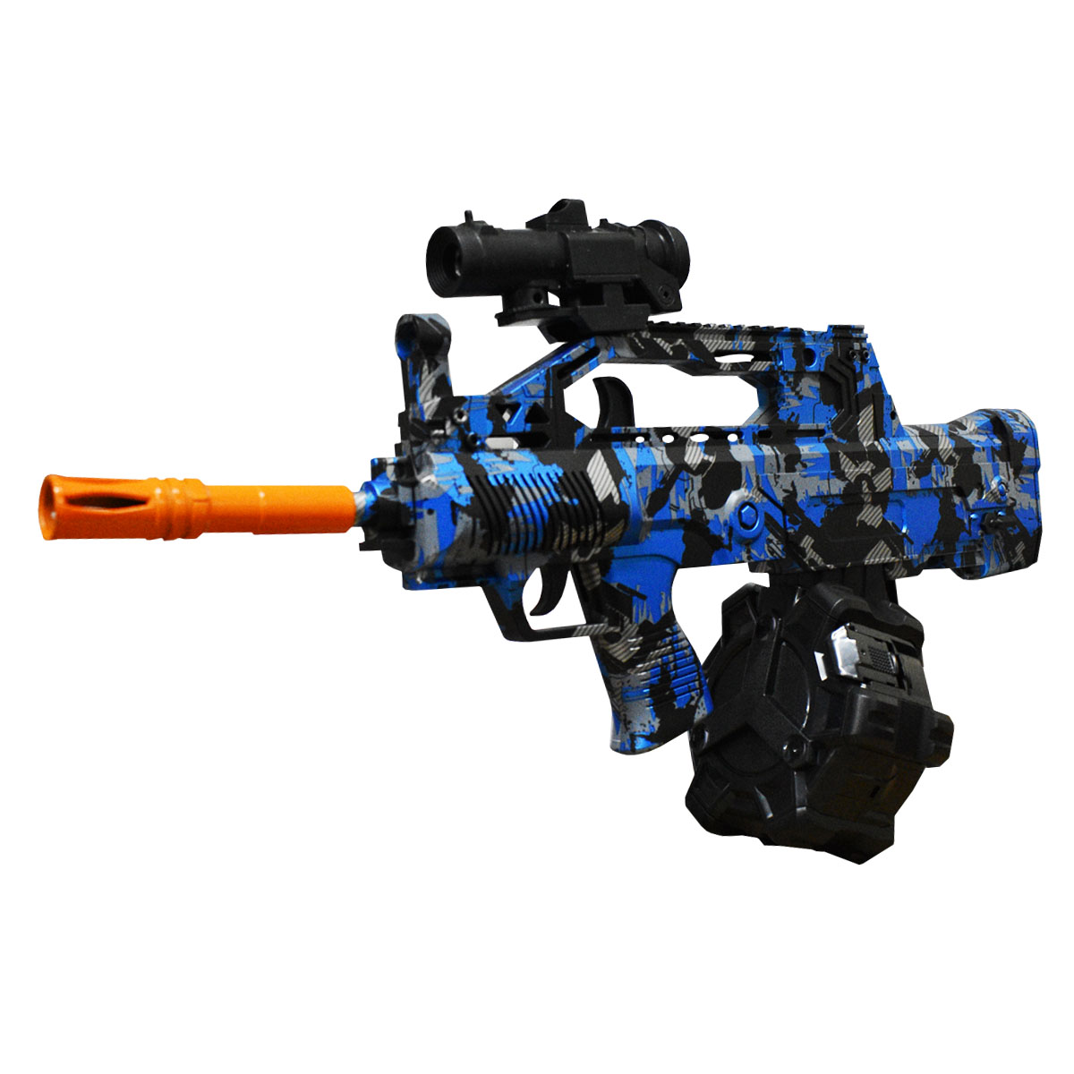 Pistola Rifle de Asalto M249 de Hidrogel Lanzador Automatico De Juguete Con Cargador