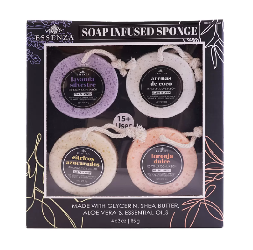 Esponja Con Jabón Essenza 1735966 4 Pzas