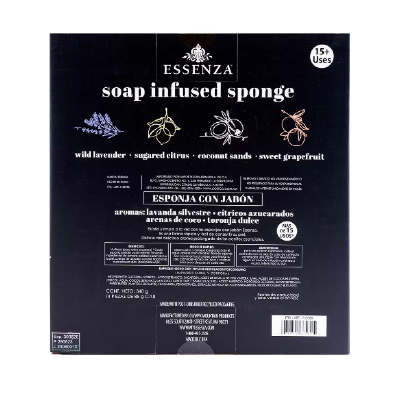 Esponja Con Jabón Essenza 1735966 4 Pzas