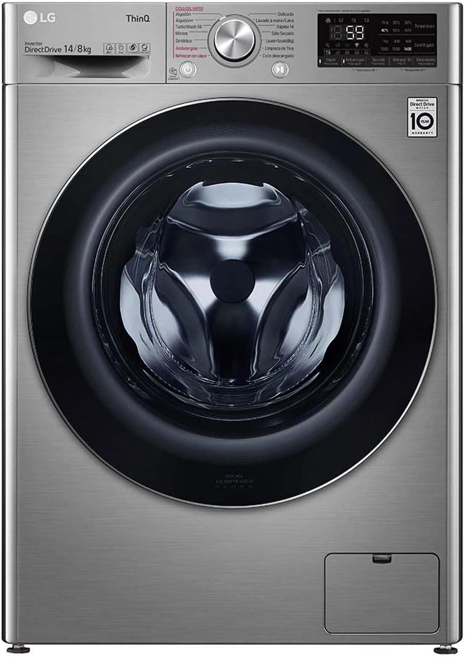 Lavasecadora Eléctrica 14 Kg de Carga Frontal LG WD14VV3S6C