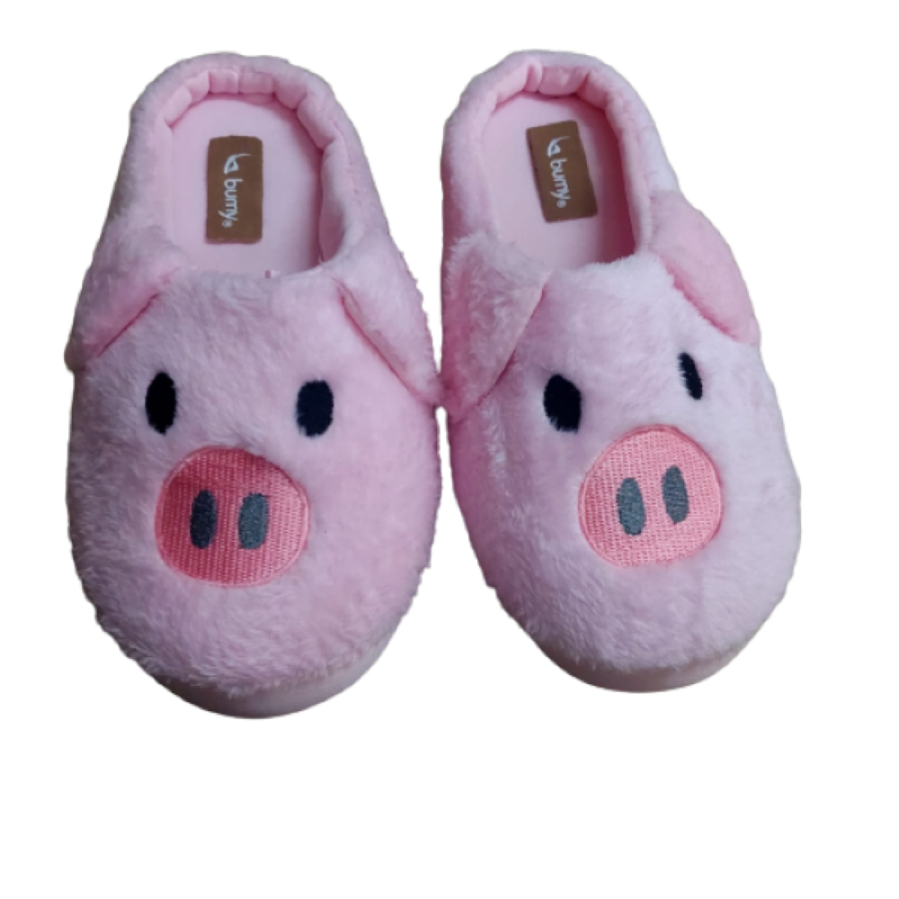 Pantufla para dama de puerquito bordada BUMY.