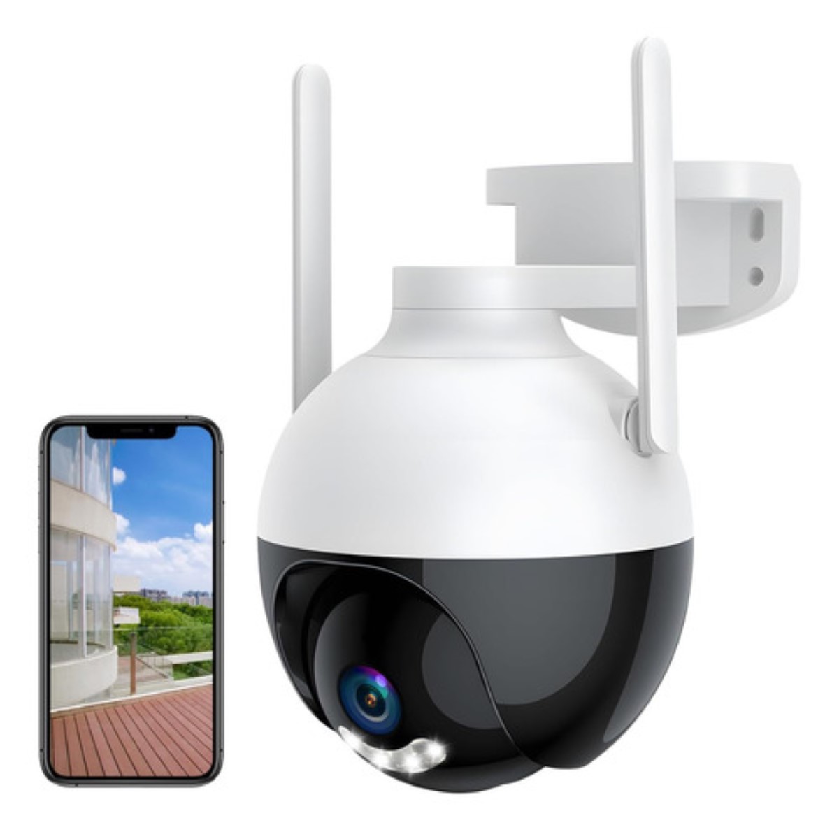 Cámara De Seguridad 4mp Con Visión Nocturna De Color Ip66 Blanco