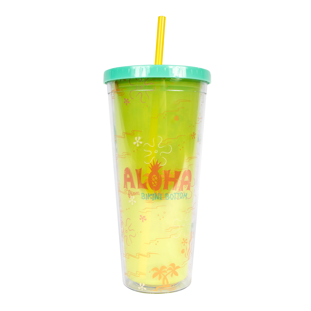 Vaso con Popote Bob esponja y Patricio - Nickelodeon - Geek Industry