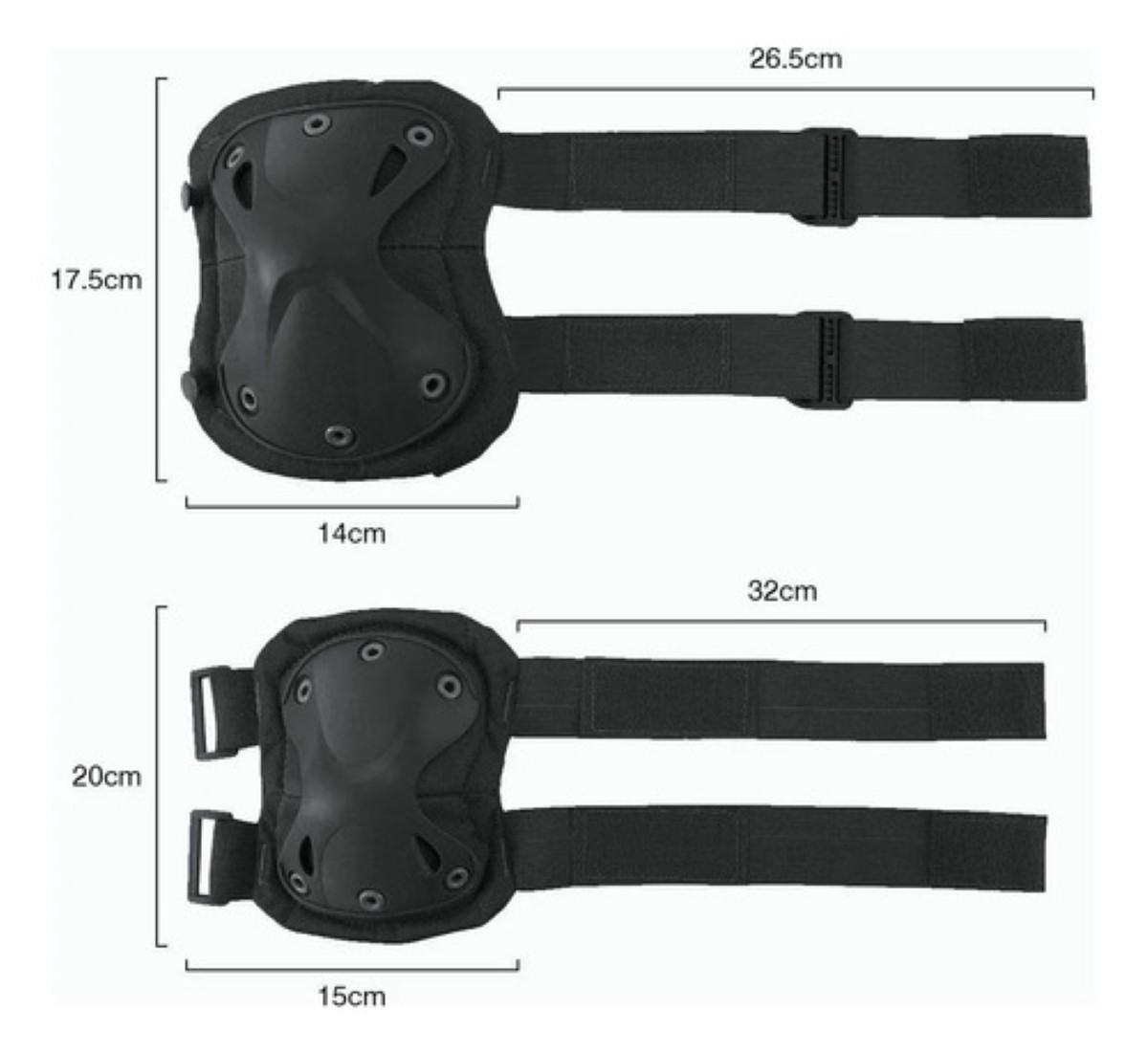 Kit Rodilleras Coderas Tácticas Militar Para Bicicleta Moto Nnegro 4pz