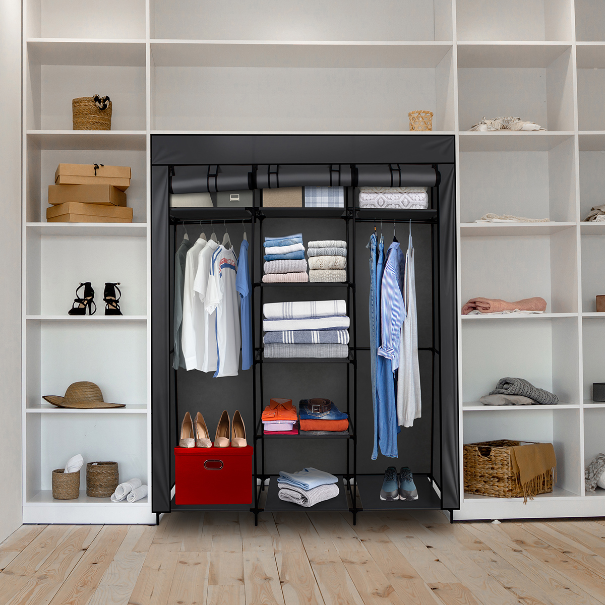 Closet Armable, Organizador De Ropa Récamara 1.70mts Negro 