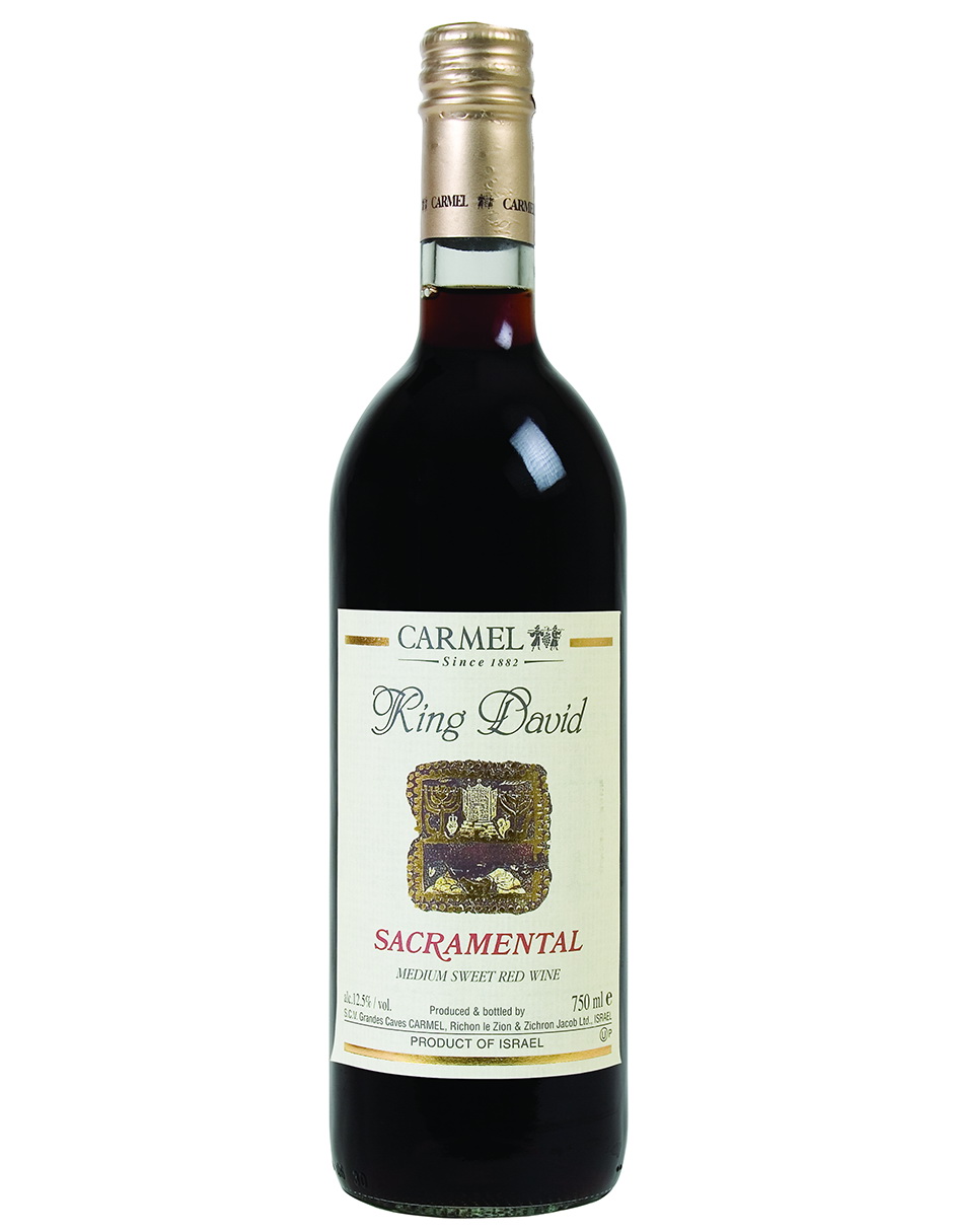 Kit de 2 - Vino Tinto Dulce Kosher Carmel King David Sacramental Israel 750 ml