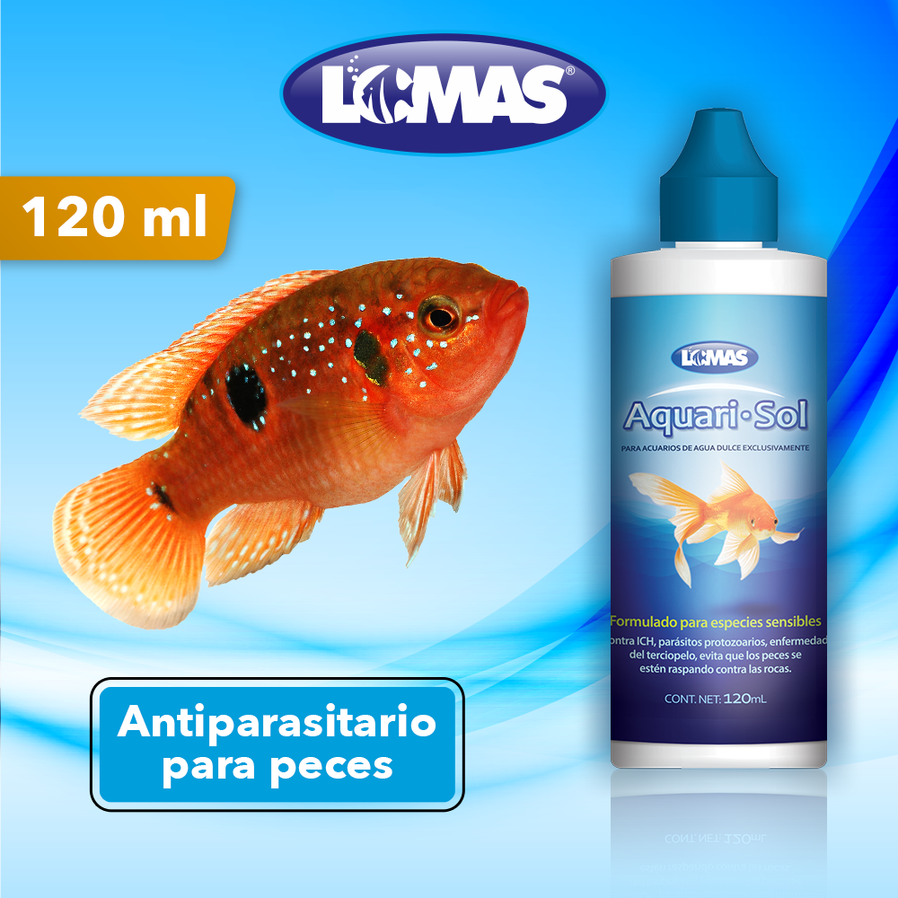 Lomas Acuarisol Acondicionador para Acuarios y/o Peceras con 120 Mililítros