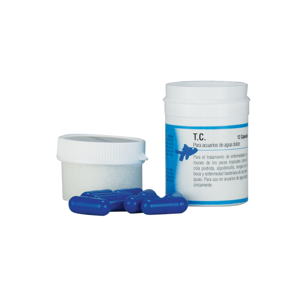 Lomas T.C. Tratamiento de Enfermedades Comunes de los Peces Tropicales para Acuarios de Agua Dulce 12 Cápsulas