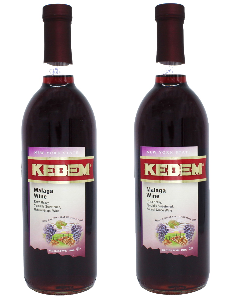Kit de 2 - Vino Tinto Dulce Kosher Kedem Tradicional Málaga